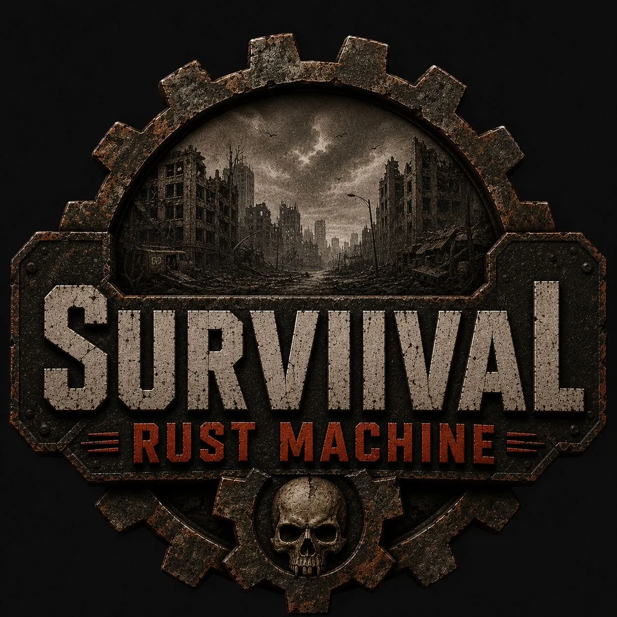 AI-логотип «Surviival Rust Machine»
